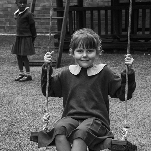 Some of the children played outside.